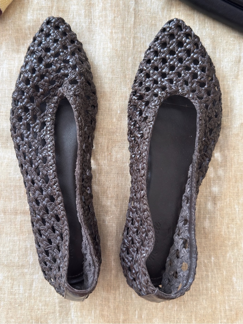 Madewell the Ruth Brown leather Woven Ballet Flats